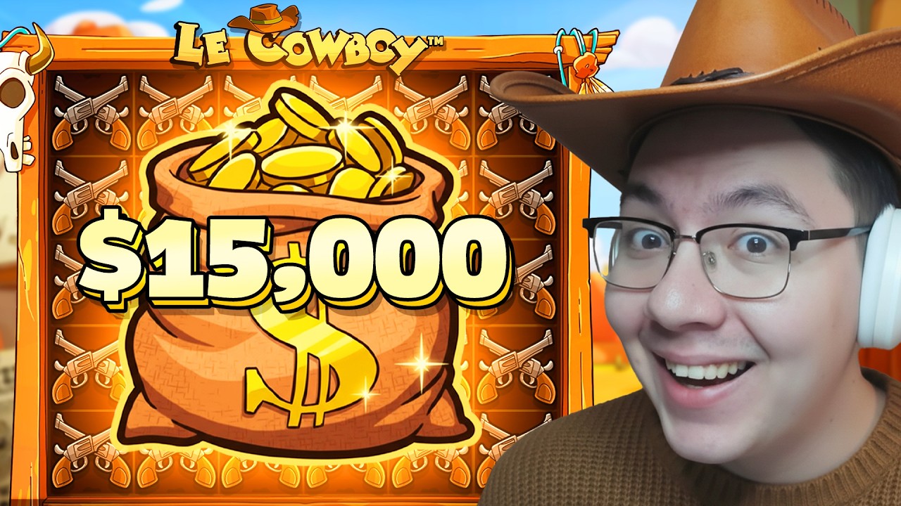 MY BEST $15,000 WIN EVER on Le Cowboy (TON of 5 SCATTERS)