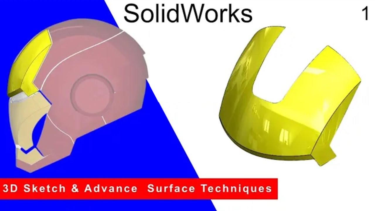 Step1 Design IRON MAN Helmet | SolidWorks Surface Tutorial.