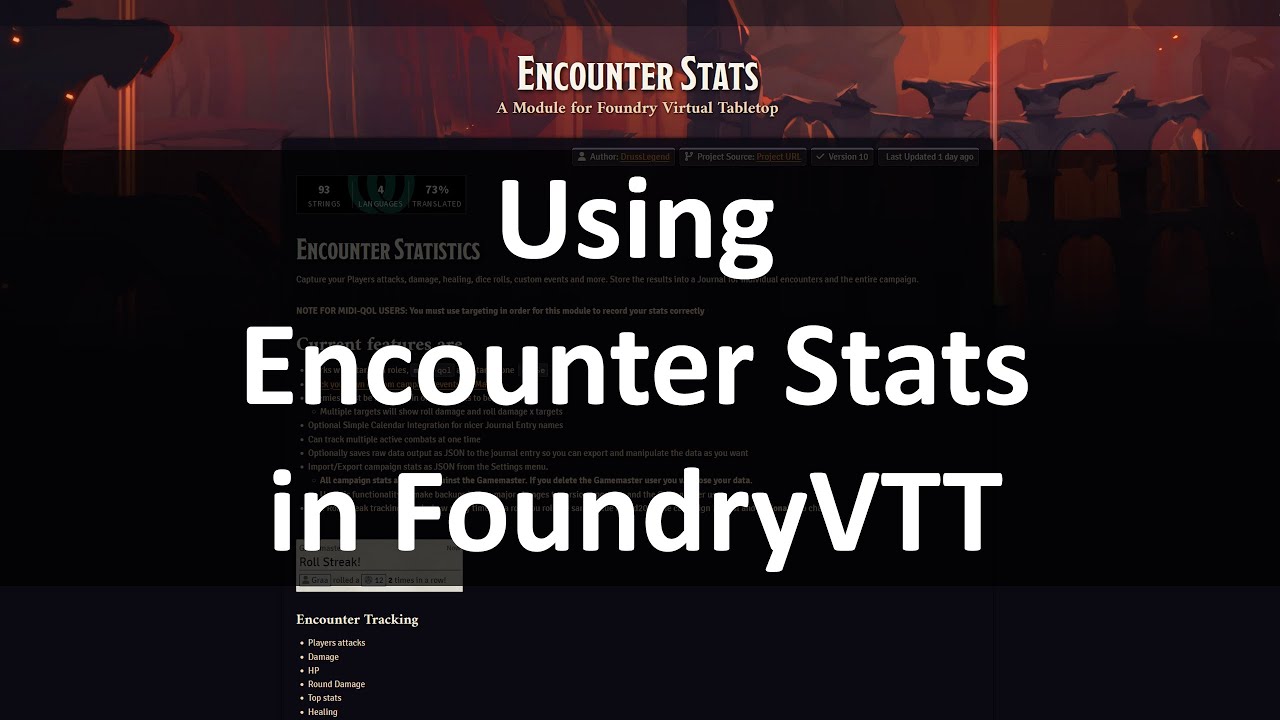 Using the Encounter Stats Foundry VTT Module