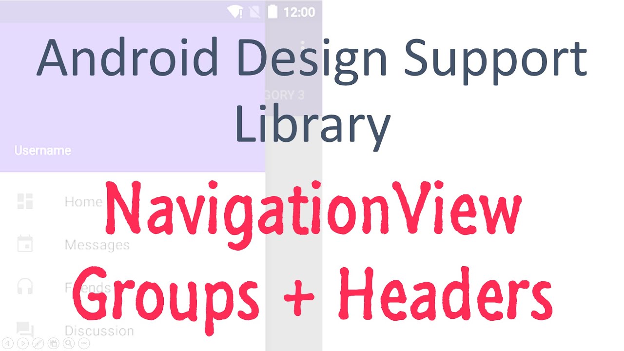 271 Android NavigationView Groups And Headers |