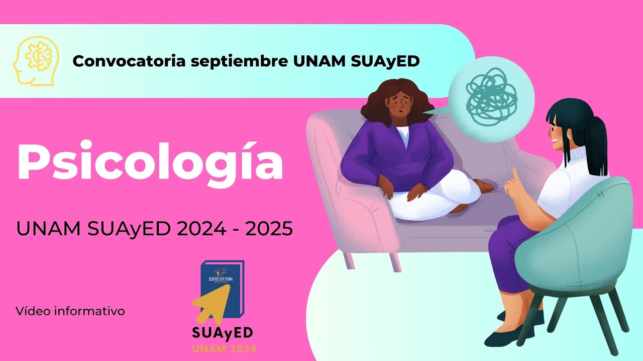 Vídeo informativo de ingreso a la UNAM Psicología SUAyED 2024 Nivel Superior 2024