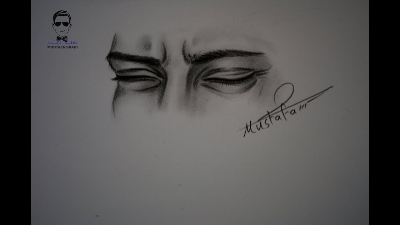 تعليم رسم ملامح الحزن في العيون بالرصاص للمبتدئين