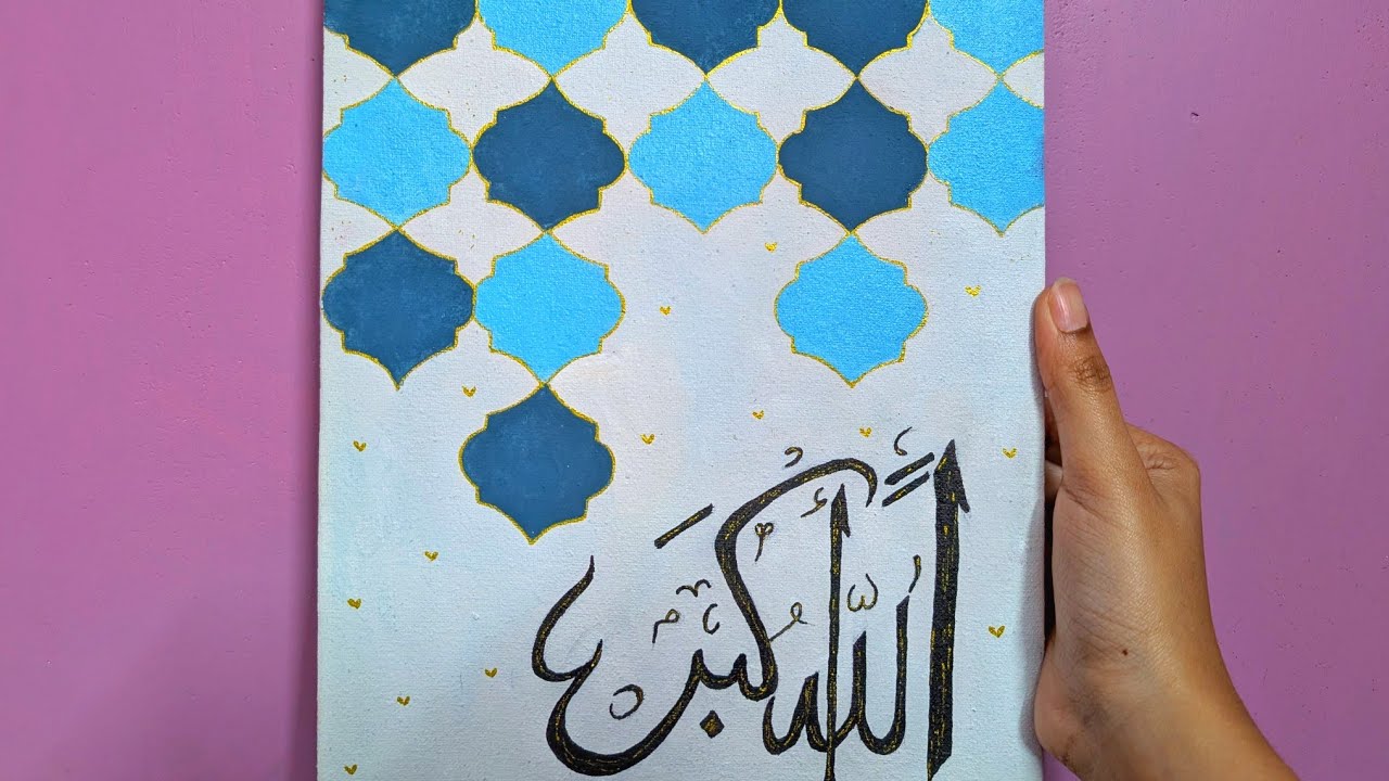 How to Paint Arabic Calligraphy on Canvas | Beginner Friendly. Esha's Art's 
