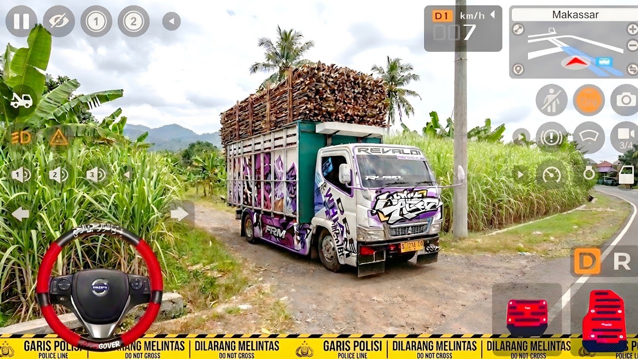 Truk Oleng Wahyu Abadi Muatan Tebu Hasil Panen Hari Ini | Mod Bus Simulator Indonesia