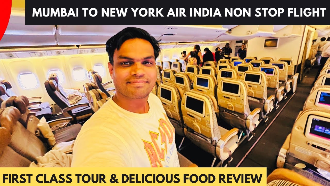 16 HOURS MUMBAI TO NEW YORK AIR INDIA Non Stop FLIGHT in BOEING 777 | AIR INDIA FIRST CLASS Interior