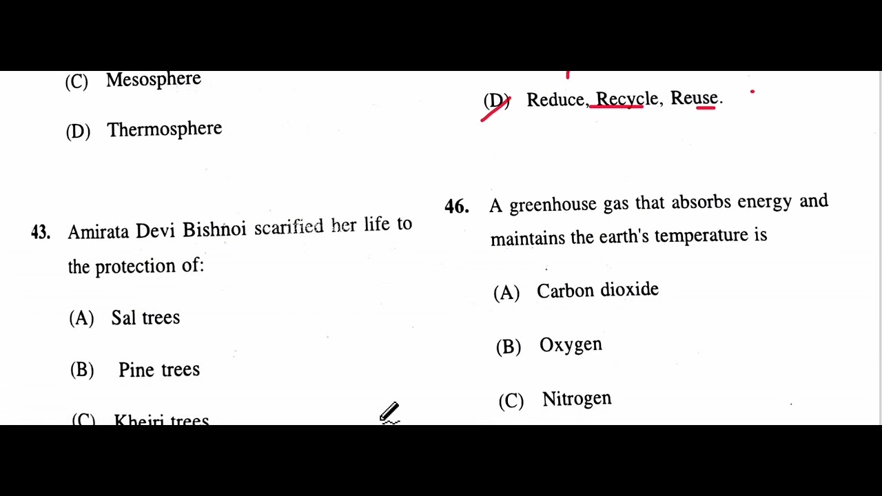 Part 82 One Stop PYQ Hub: NET, HPSC, HCS, ASRB, P.hD Entrance State PCS – Environmental Questions