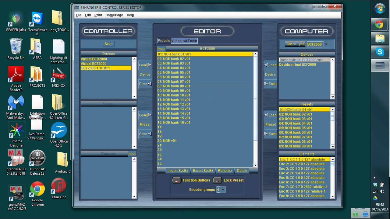 Behringer BCF2000 fader controler Uploading sysex sysx file - not via B-control editor ( bcedit )