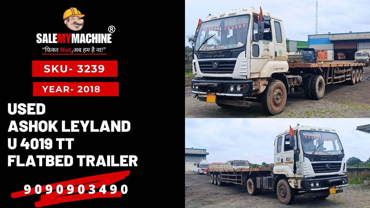 USED ASHOK LEYLAND FLATBED TRAILER FOR SALE l USED CONSTRUCTION EQUIPMENT FOR SALE l SALEMYMACHINE