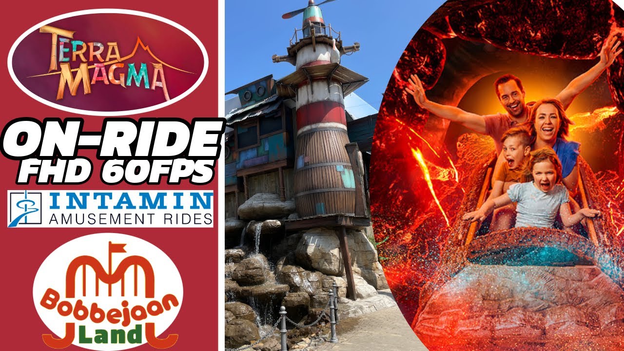 Terra Magma at Bobbejaanland | POV OnRide - Full HD 2023 | Intamin Dark Ride Log Flume