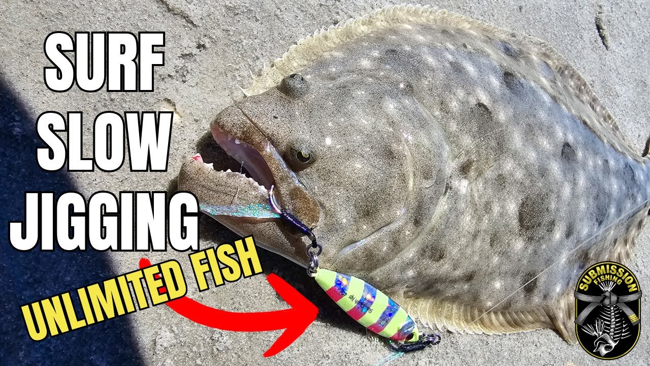 🎣 Surf Fishing for Flounder with Slow Pitch Jigs | Jax Beach Flounder Action!