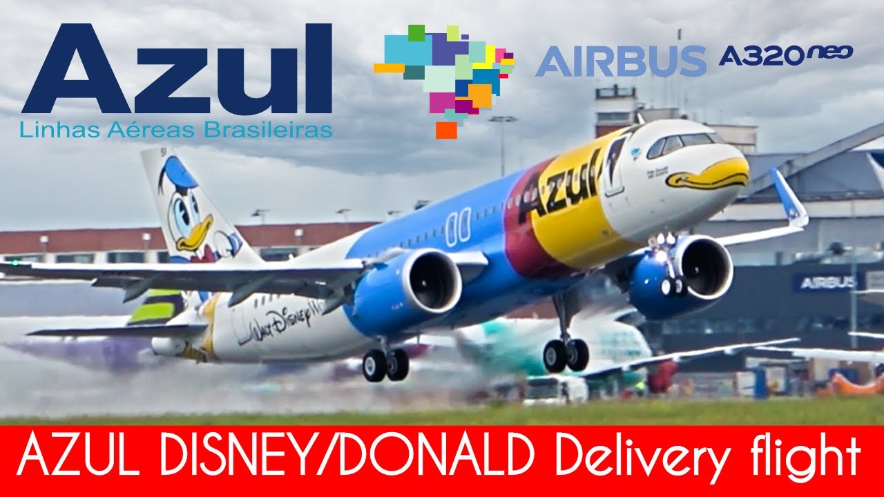 #Shorts [AZUL AIRBUS A320NEO] DISNEY DONALD Logojet, delivery flight at Toulouse