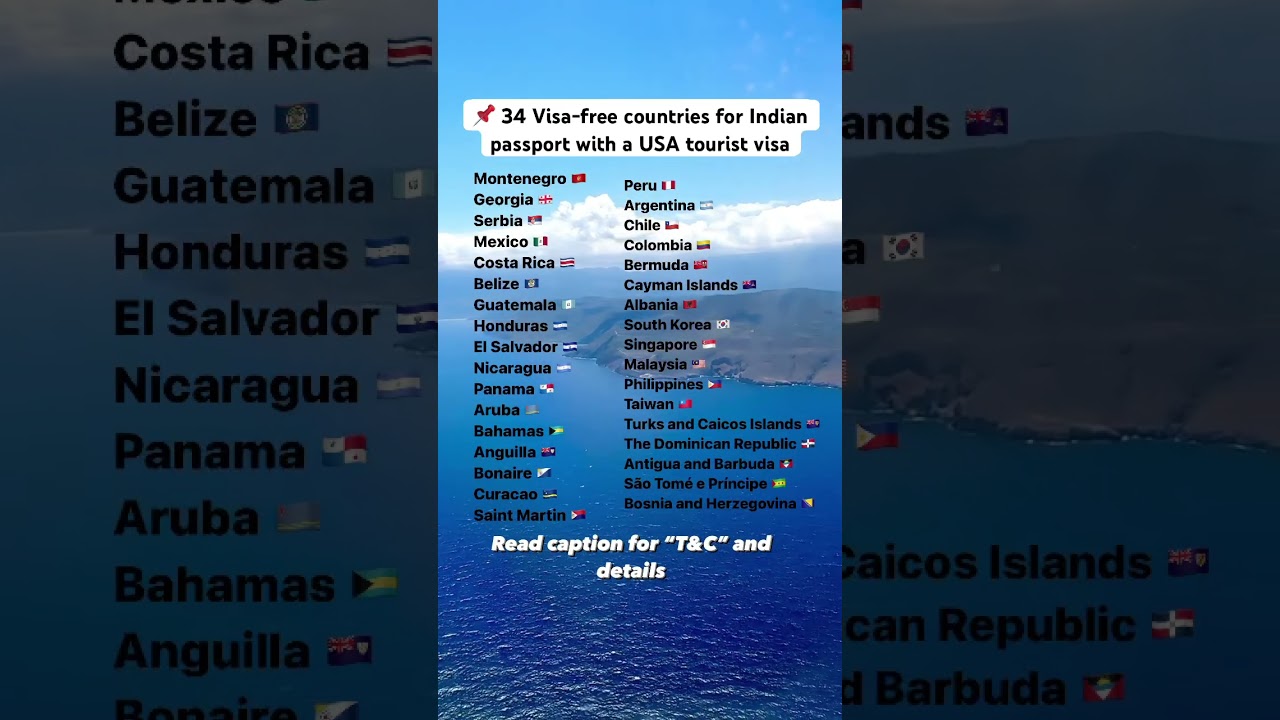 Visa free countries for Indians with US visa