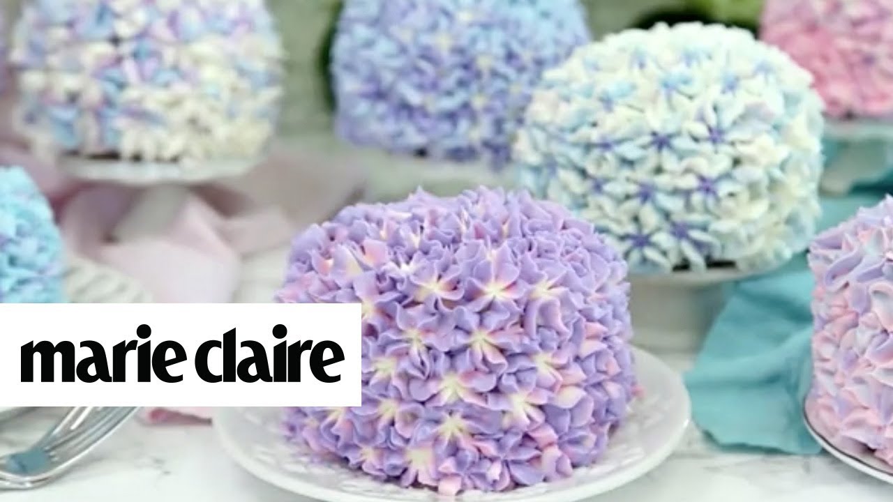 You Need To See The Trick To Creating This Stunning Hydrangea Cake! | Marie Claire