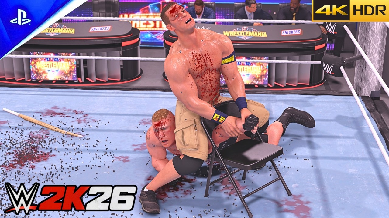 WWE 2K26 - John Cena Vs Brock Lesnar - I Quit Match at WrestleMania | PS5™ Pro [4K HDR]