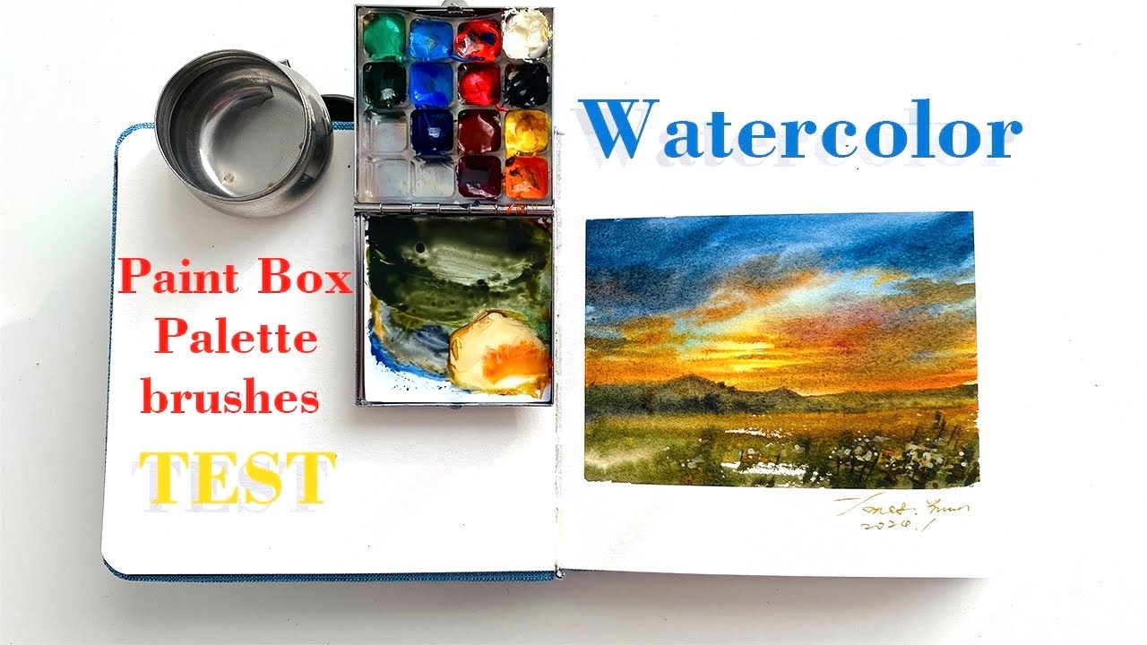 Testing of watercolor paint box and some other watercolor materials