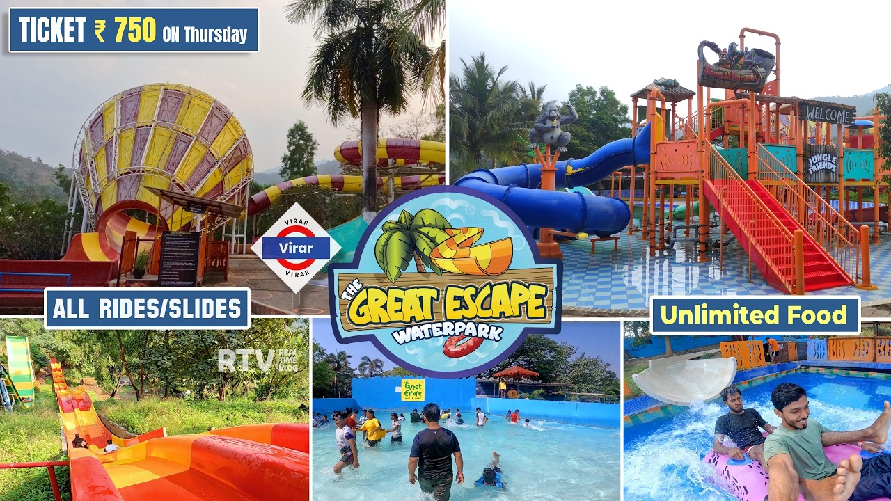 THE GREAT ESCAPE Water Park - Virar (Mumbai) FREE FOOD | All Slides/Ticket | RTV AquaFun