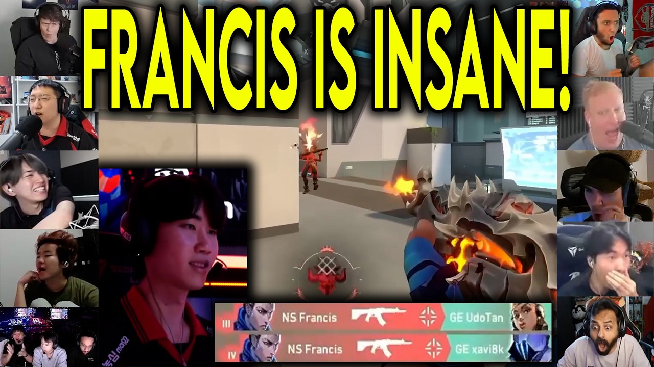Valorant Streamers React To NS Francis INSANE 4k Against GE In VCT
