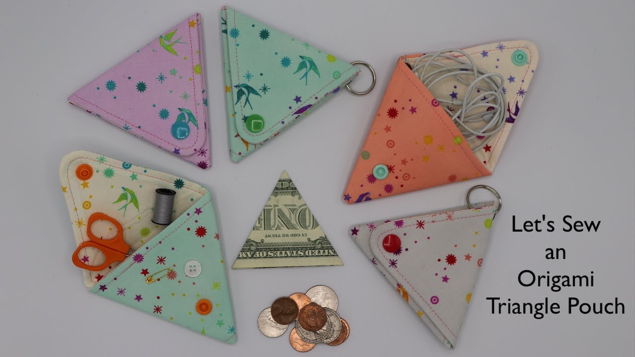 Let's Sew an Origami Triangle Pouch - DIY - Free Pattern
