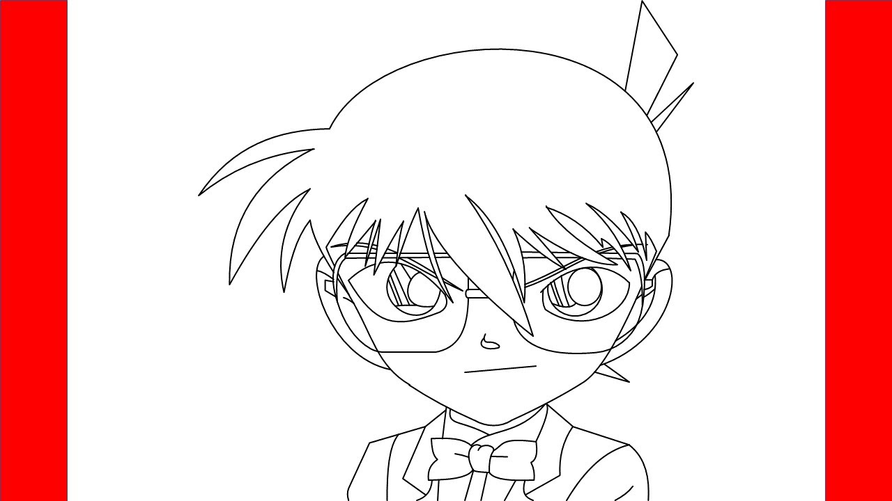 How To Draw Detective Conan From Case Closed - Step By Step Drawing