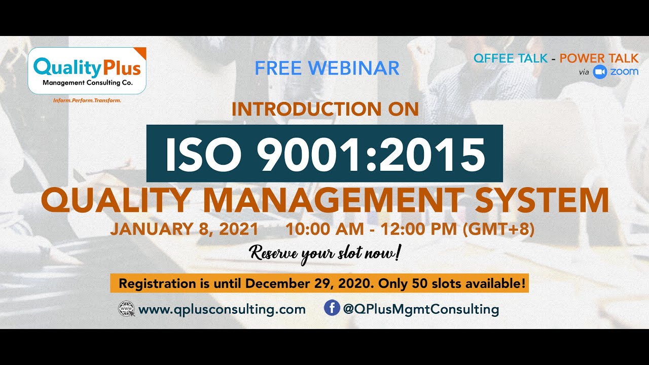 Webinar on Introduction on ISO 9001 2015 Quality Management System