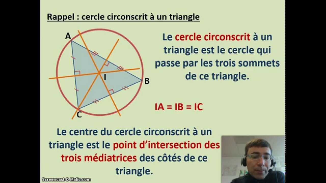 Triangle rectangle et cercle circonscrit