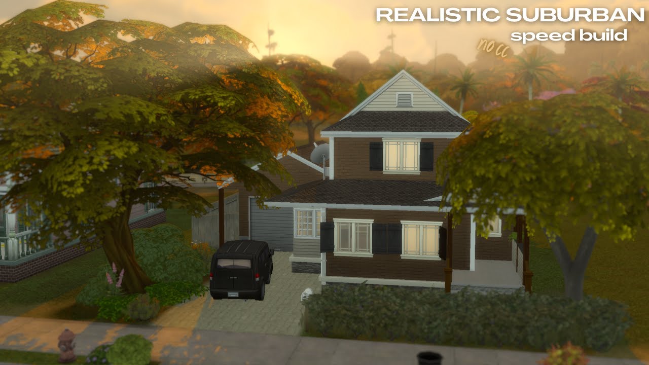no cc realistic suburban speed build | sims 4 speed build