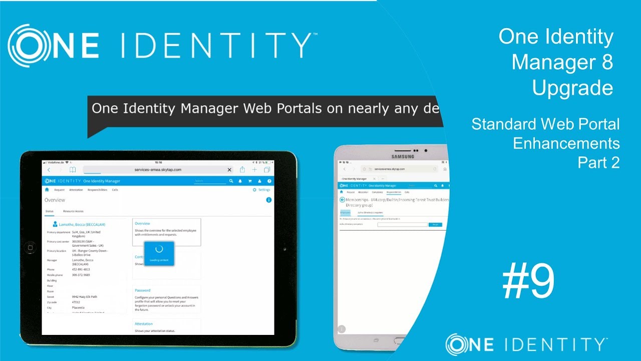One Identity Manager | Identity Manager 8.0.0 Upgrade #9 | ...Std. Web Portal Enhancements