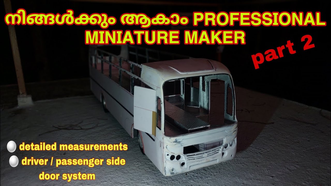bs6zedone measurements. miniature tourist bus making. handmade kerala bus. door making.