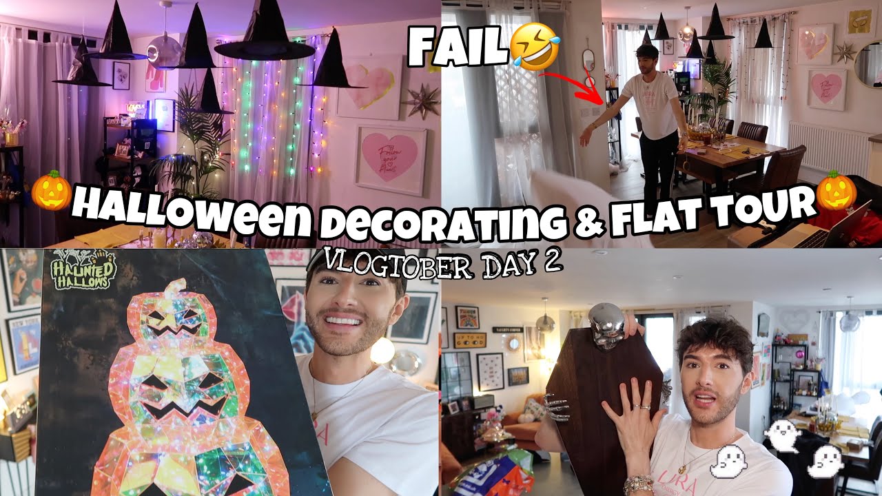 Halloween Decorating & 2024 FLAT TOUR ~ Vlogtober Day 2