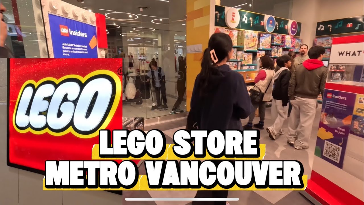 🇨🇦Популярная экспозиция дизайна Lego в магазине Lego в торговом центре Guildford Mall в графстве ...