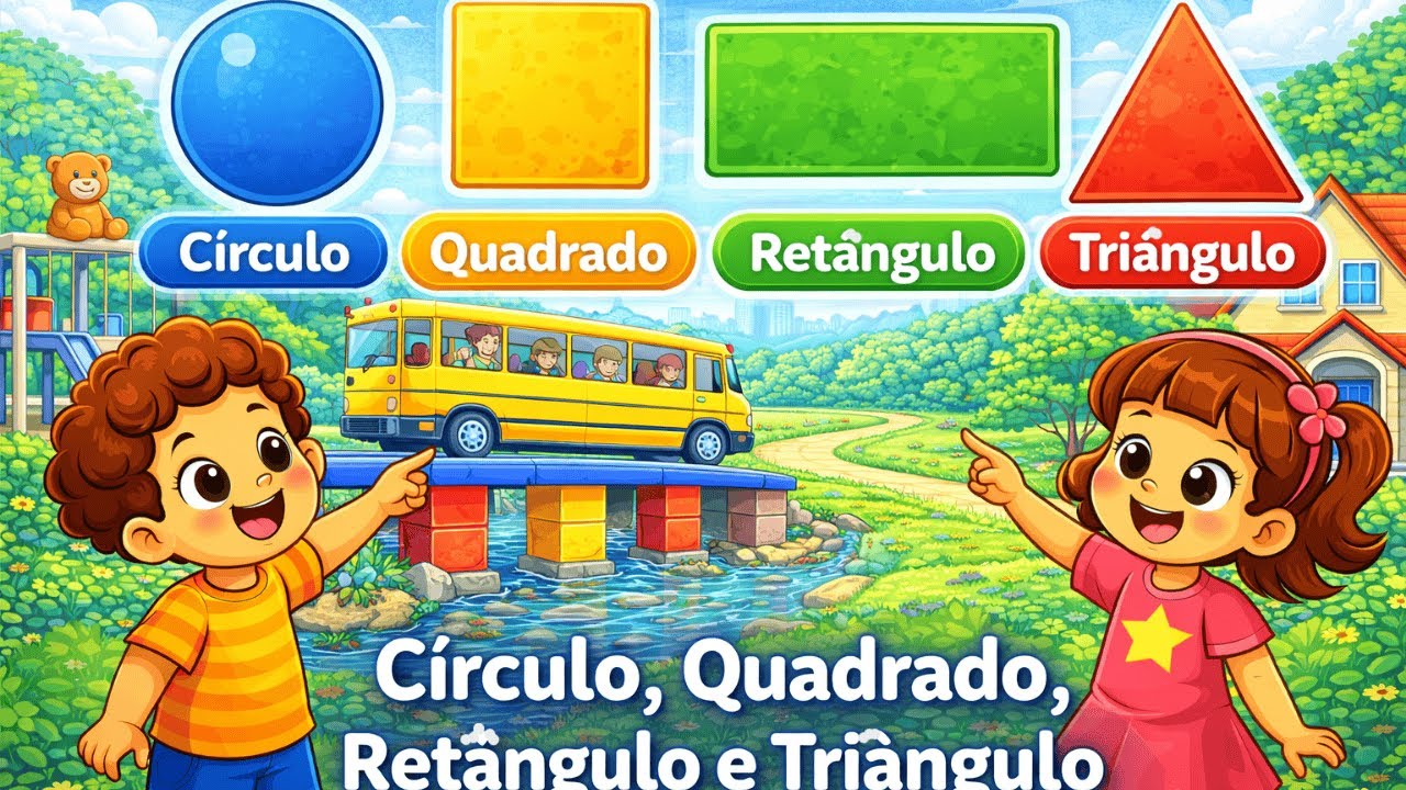 Formas Geométricas para Crianças | Música Infantil: Círculo, Quadrado, Retângulo e Triângulo