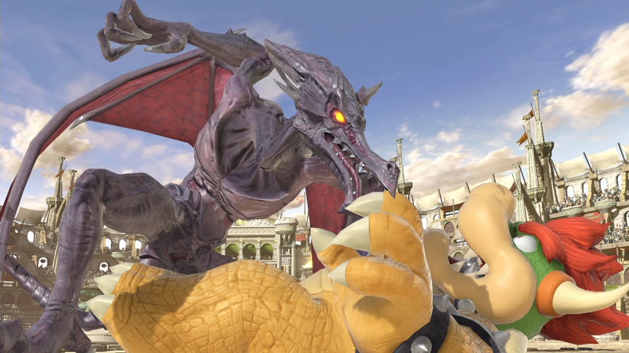 Giant Bowser vs Giant Ridley - Super Smash Bros Ultimate