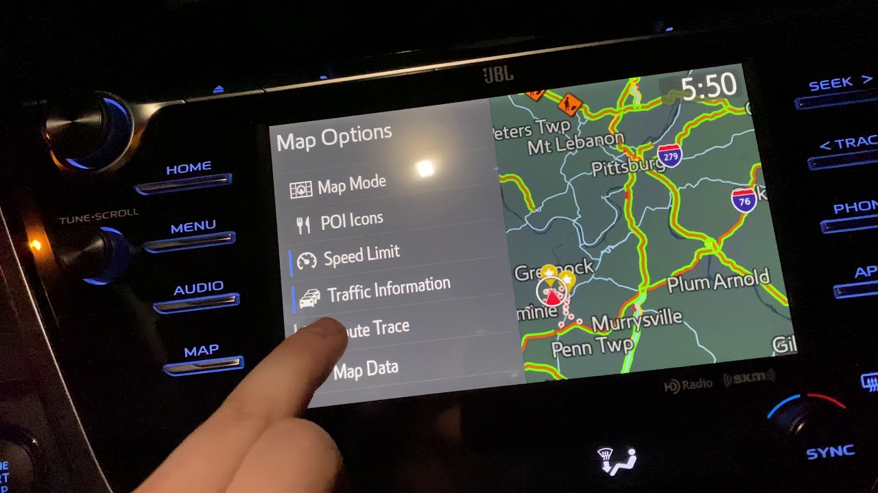 How to enable or disable route tracing (map dots) on Toyota&rsquo;s 2017 and newer (up to 2022 models)