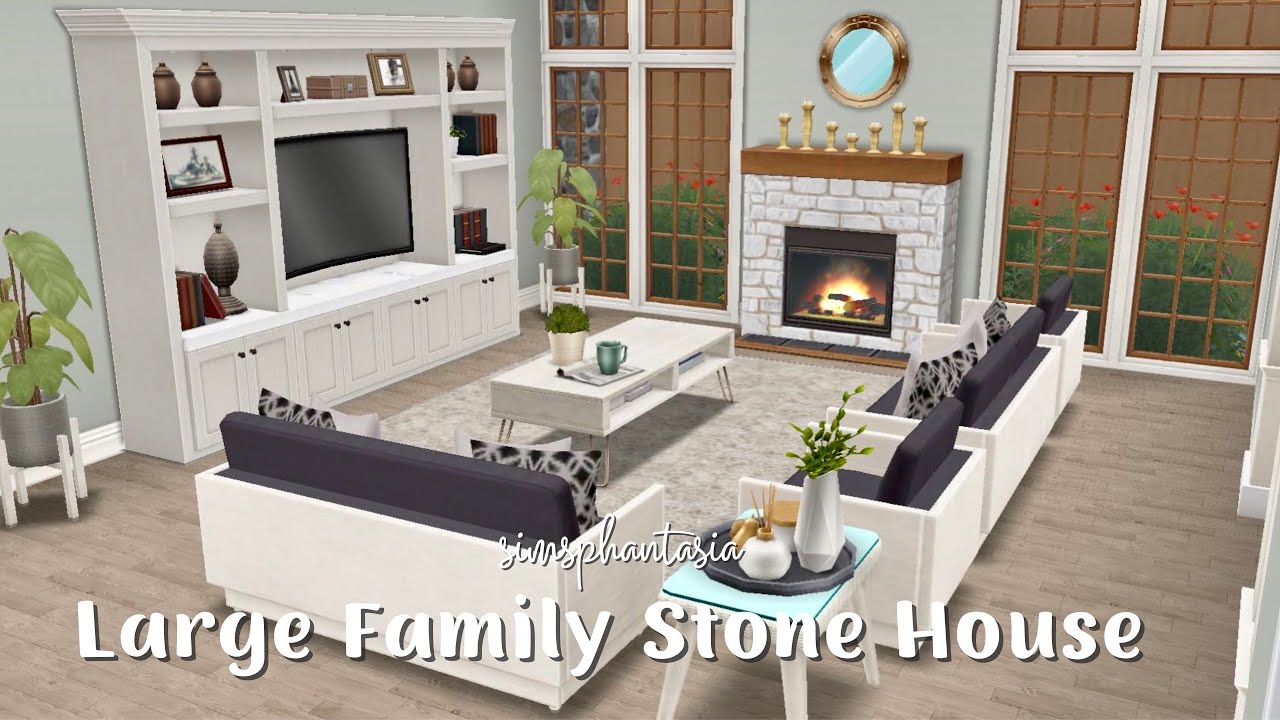 The Sims FreePlay ~ Large Family Stone House | House Tour | Simsphantasia