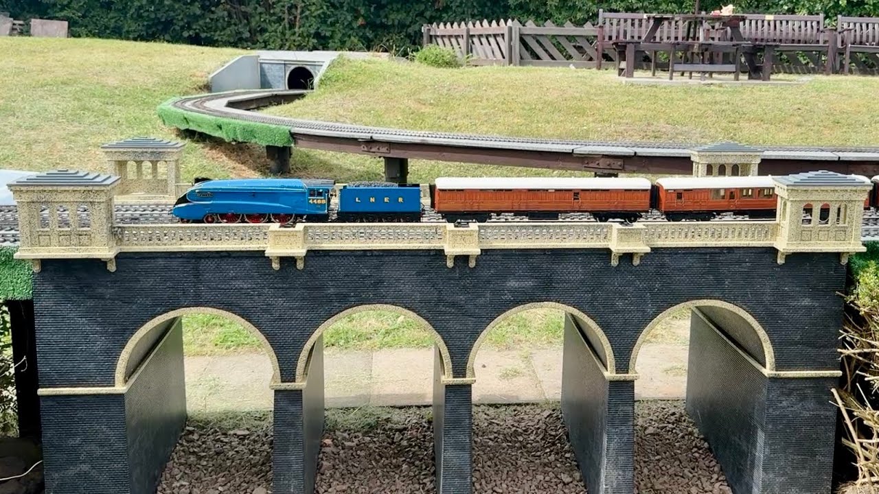 Tom Barratt j6, Tom Barratt D9, Norfolk Loco Works 8F, Bowande A4 & Accucraft A1 @ Ruddington 14/08