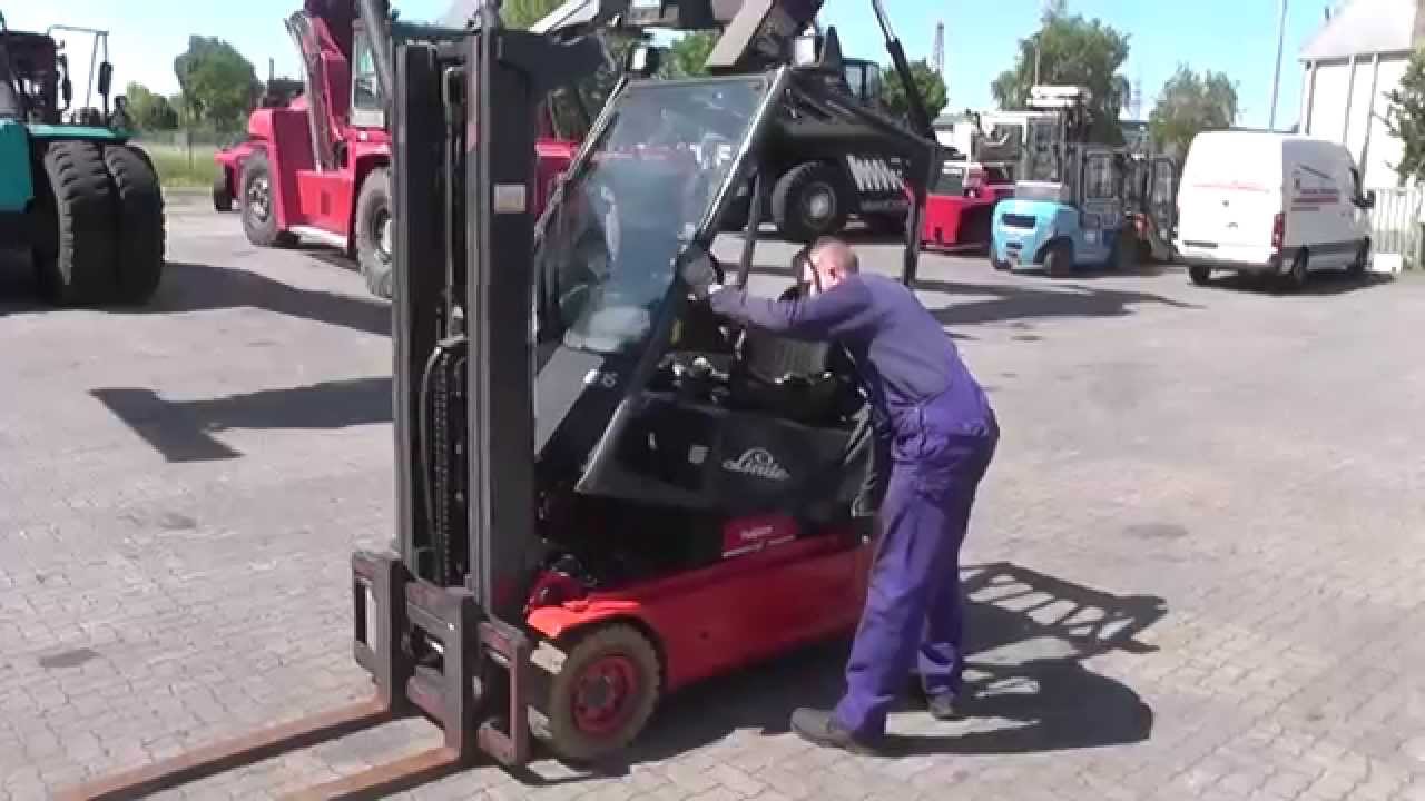 E4758 = 1.600kg used Linde E16C-02 electric forklift from 2001