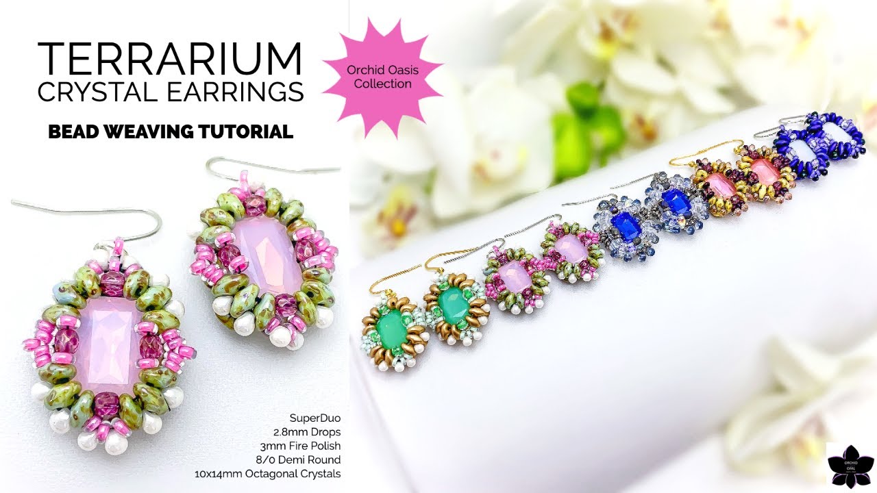 Terrarium 10x14mm Octagonal Crystal Beaded Earrings Tutorial