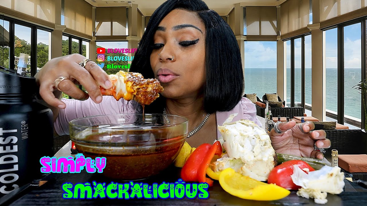 King Crab Knuckles, Peppers and Smackalicous Sauce Mmukbang