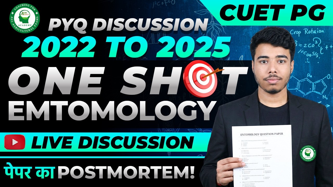 CUET PG 2022 to 2025 Entomology PYQ Discussion | Live Paper Analysis by Rittik Sir