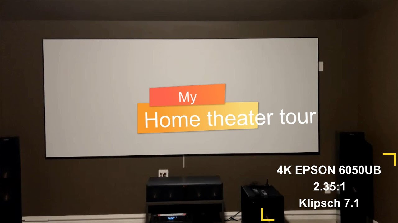 My Home Theater tour - 4K Epson 6050UB, 7.1, 138 inch 2.35:1