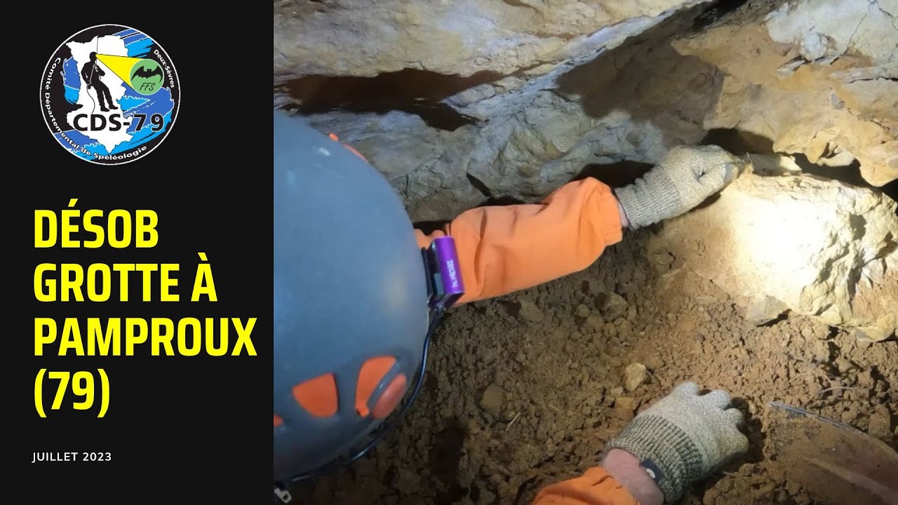 Exploration souterraine : Recherche et dégagement d'une grotte à Pamproux (79)