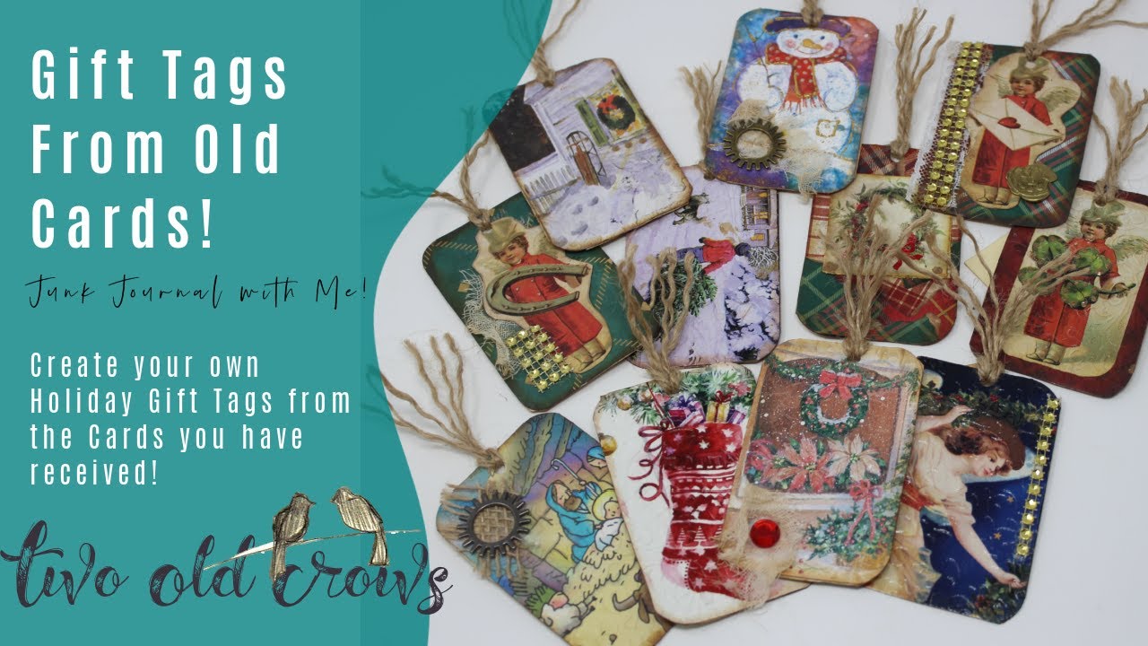 Christmas Gift Tags made from Old Cards
