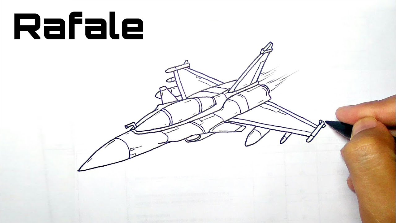 How to draw rafale fighter jet easy || rafale