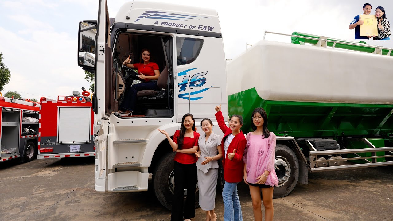 Thăm Chị Sương ô tô cùng Ánh Kua Cầm Tiên TV bất ngờ với loạt xe tải mới ăn toàn món ngon Biên Hoà