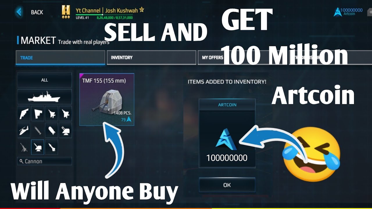 How To Get 100 Million Artcoin🤣😂In Modern Warships Free Market New Update 0.51.1