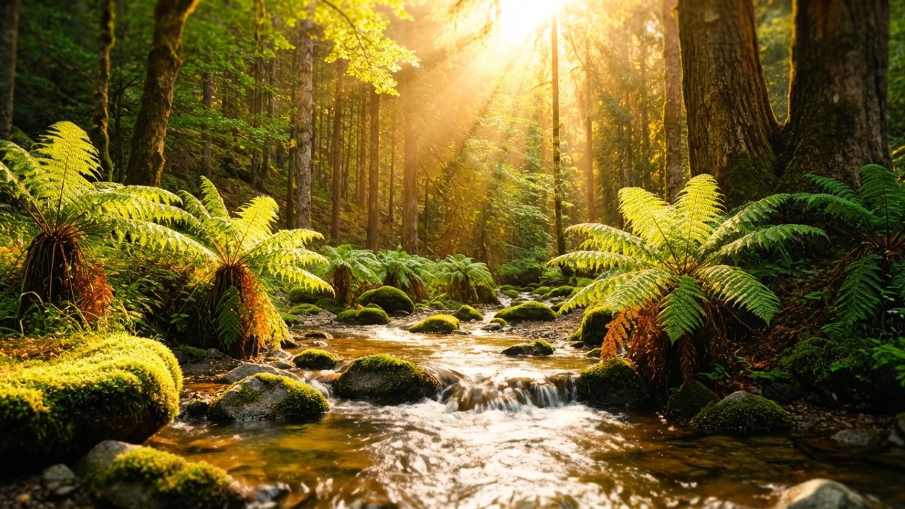 Deep Comfort + Relaxing Medicine Ambience + Rainforest Creek + Mind Reset 🌧️