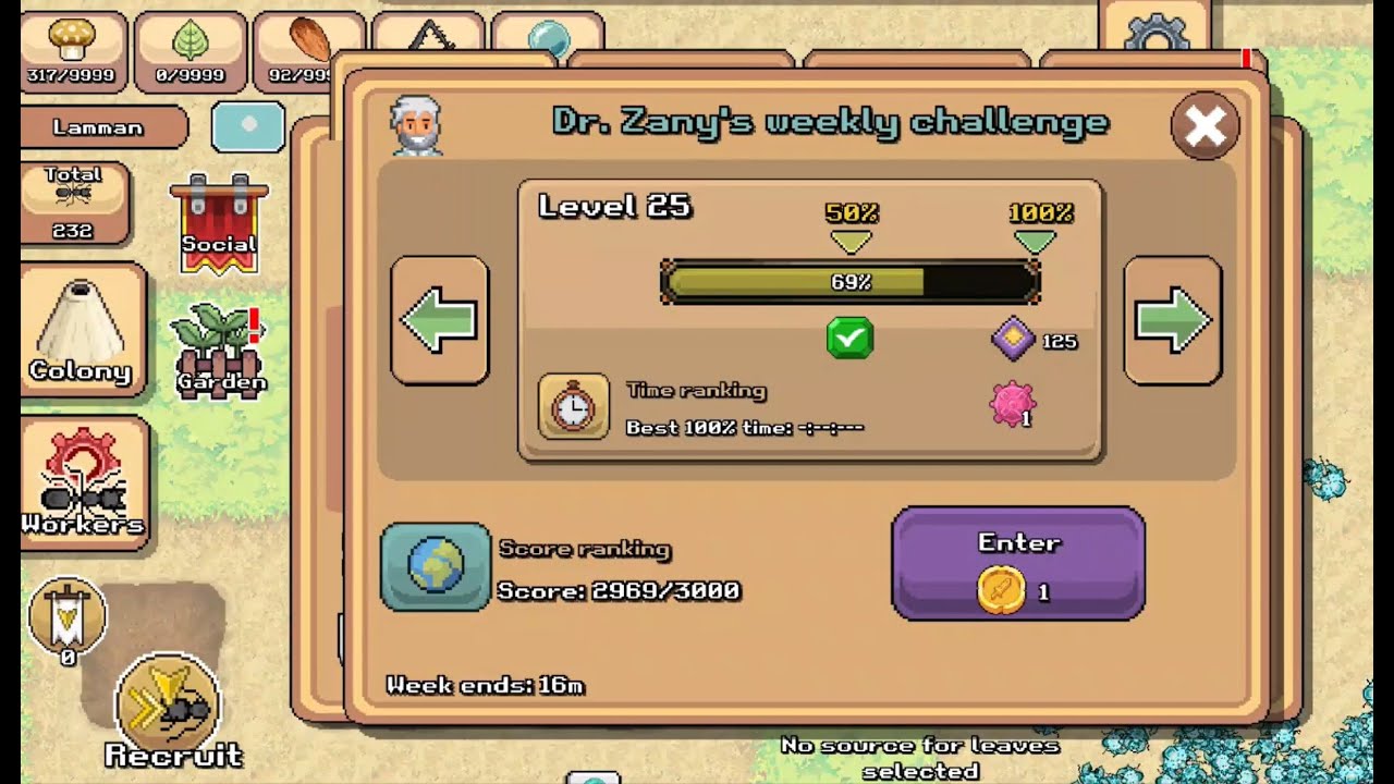 Dr. Zany's Challenge [25 to 30, 100% with Coneflower] Pocket Ants