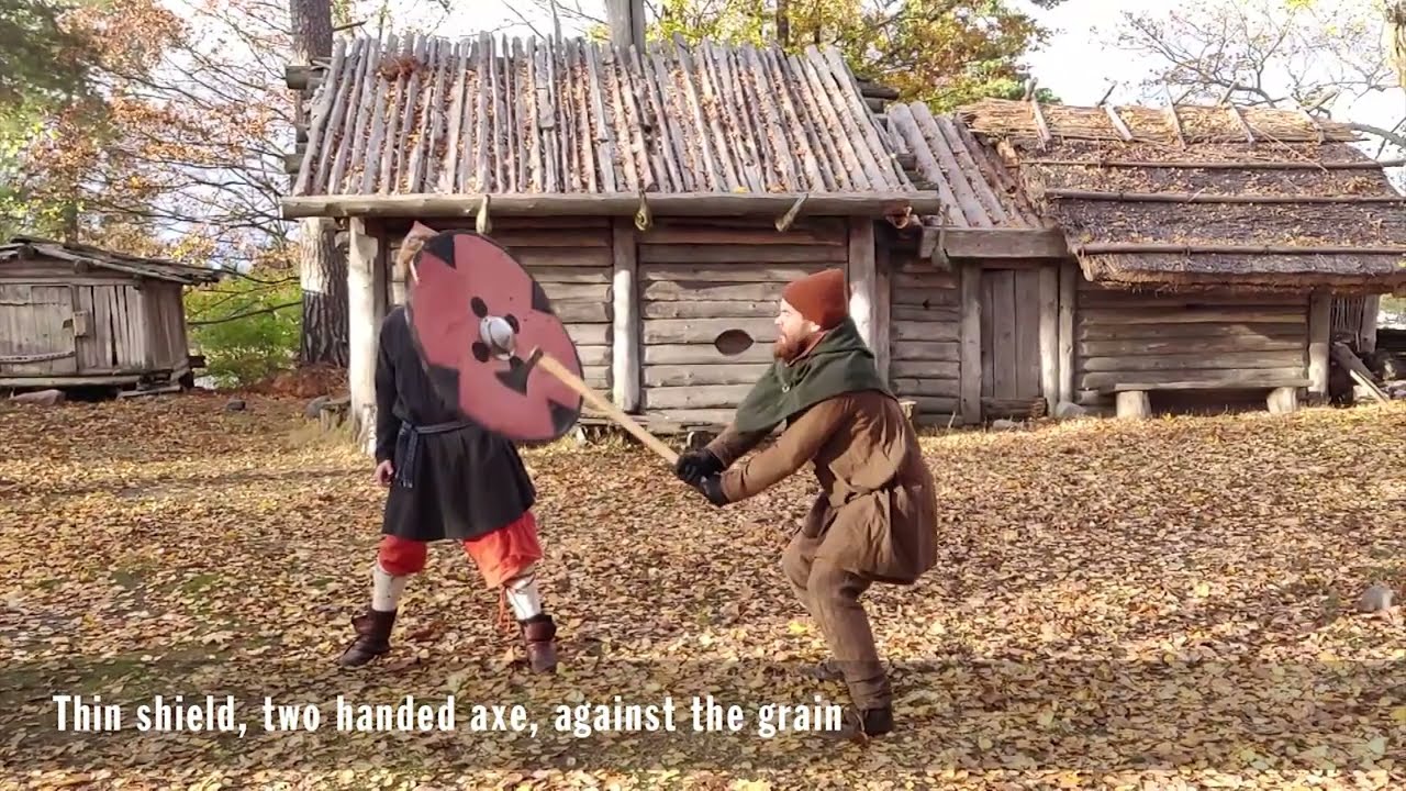 Thin and thick shield against Dane axe