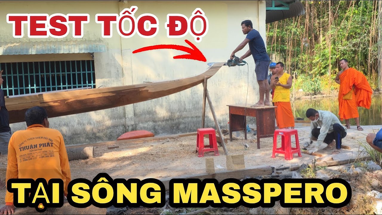 Ghe Ngo Chùa Bưng Cóc Chuẩn Bị Ra Sông Maspero | Traditional Khmer Boat Speed Test