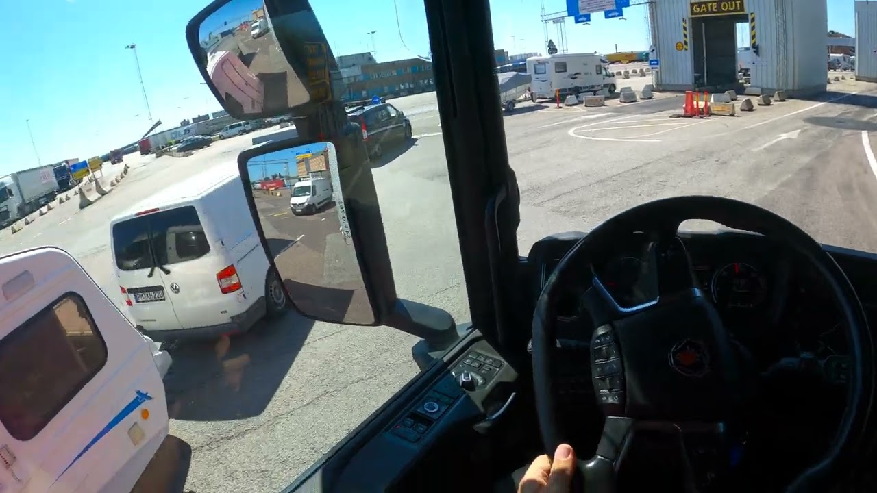 #POV Truck Driving Scania R500 4K - Sweden Trelleborg Harbor
